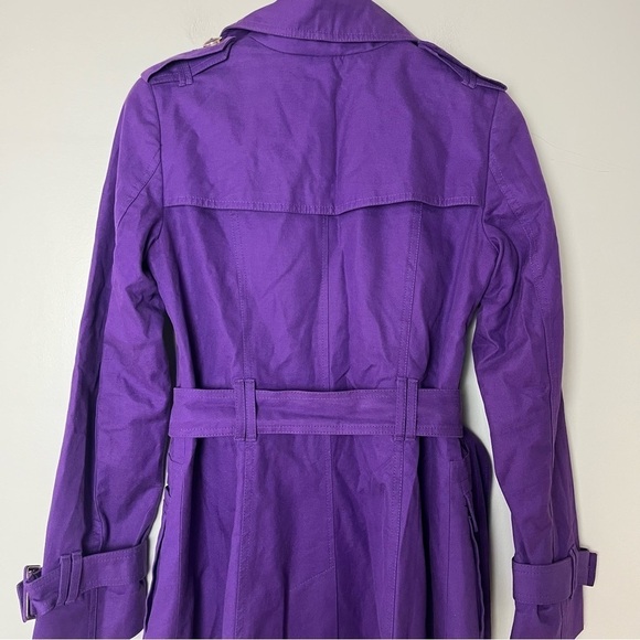 Banana Republic Purple Button Up Tie Waist Trench Coat XS - Picture 8 of 15